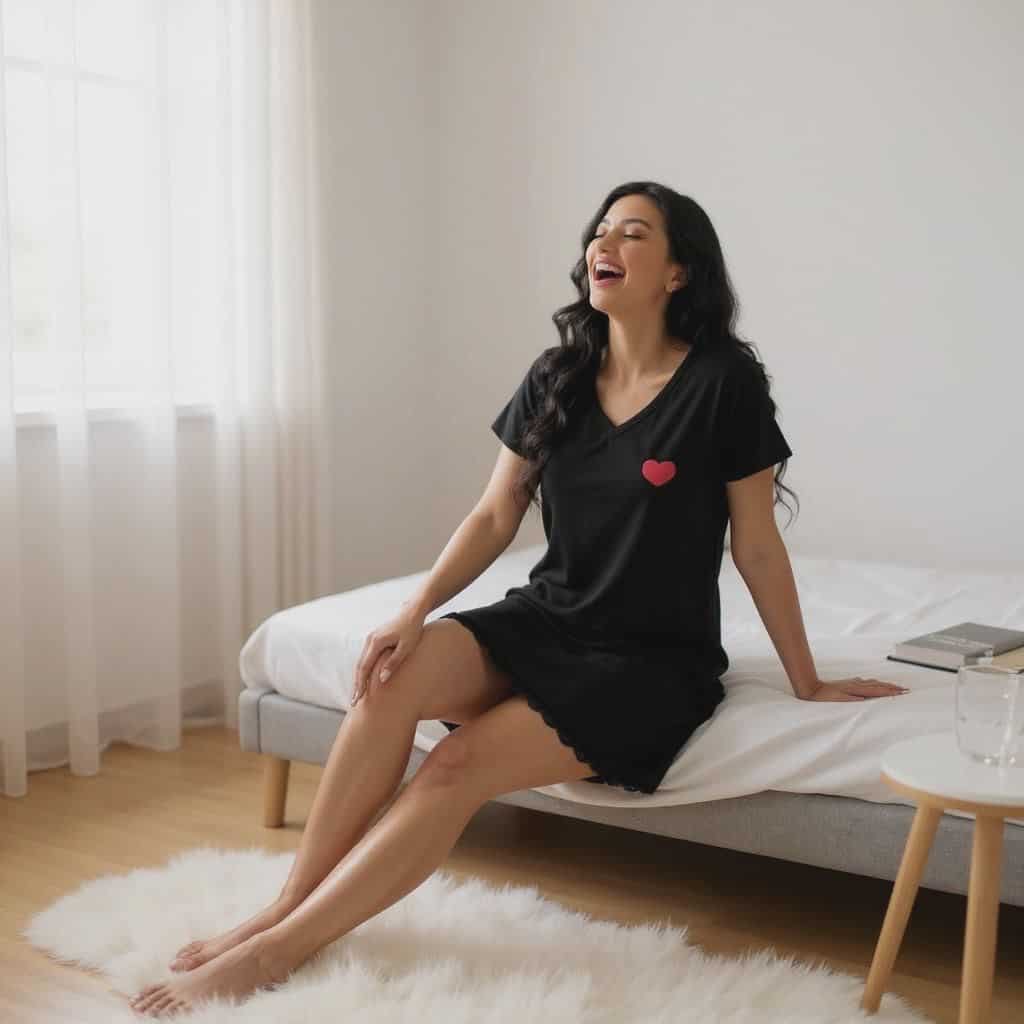 V-neck Short Sleeve Pajamas Nightgown