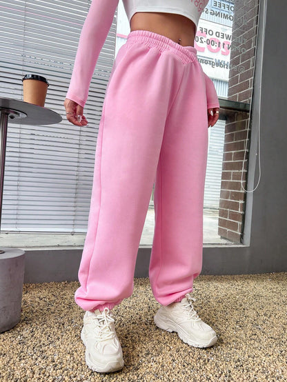 Ezwear Solid Slant Pocket Sweatpants