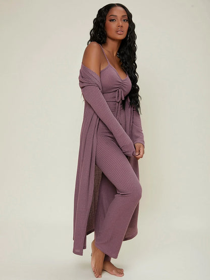 Ruched Bust Solid Lounge Set