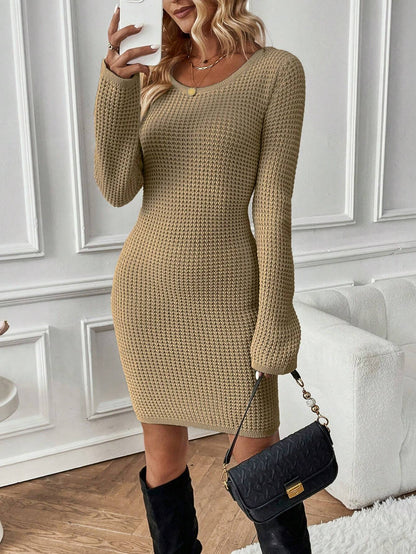 Bow Backless Sweater Dress