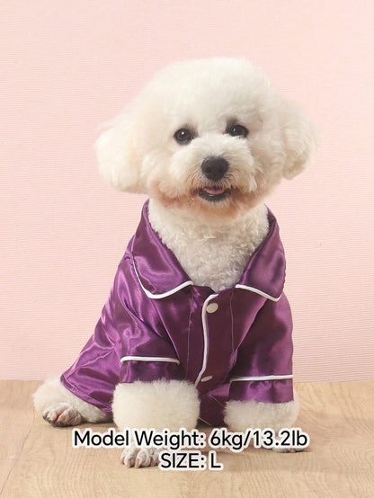 1Pc Pet Non-Elastic Thin Breathable Comfortable Home Wear Pajamas for Small Size Dogs (Size Is Smaller, Please Choose 1~2 Sizes Bigger)