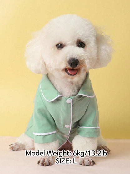 1Pc Pet Non-Elastic Thin Breathable Comfortable Home Wear Pajamas for Small Size Dogs (Size Is Smaller, Please Choose 1~2 Sizes Bigger)