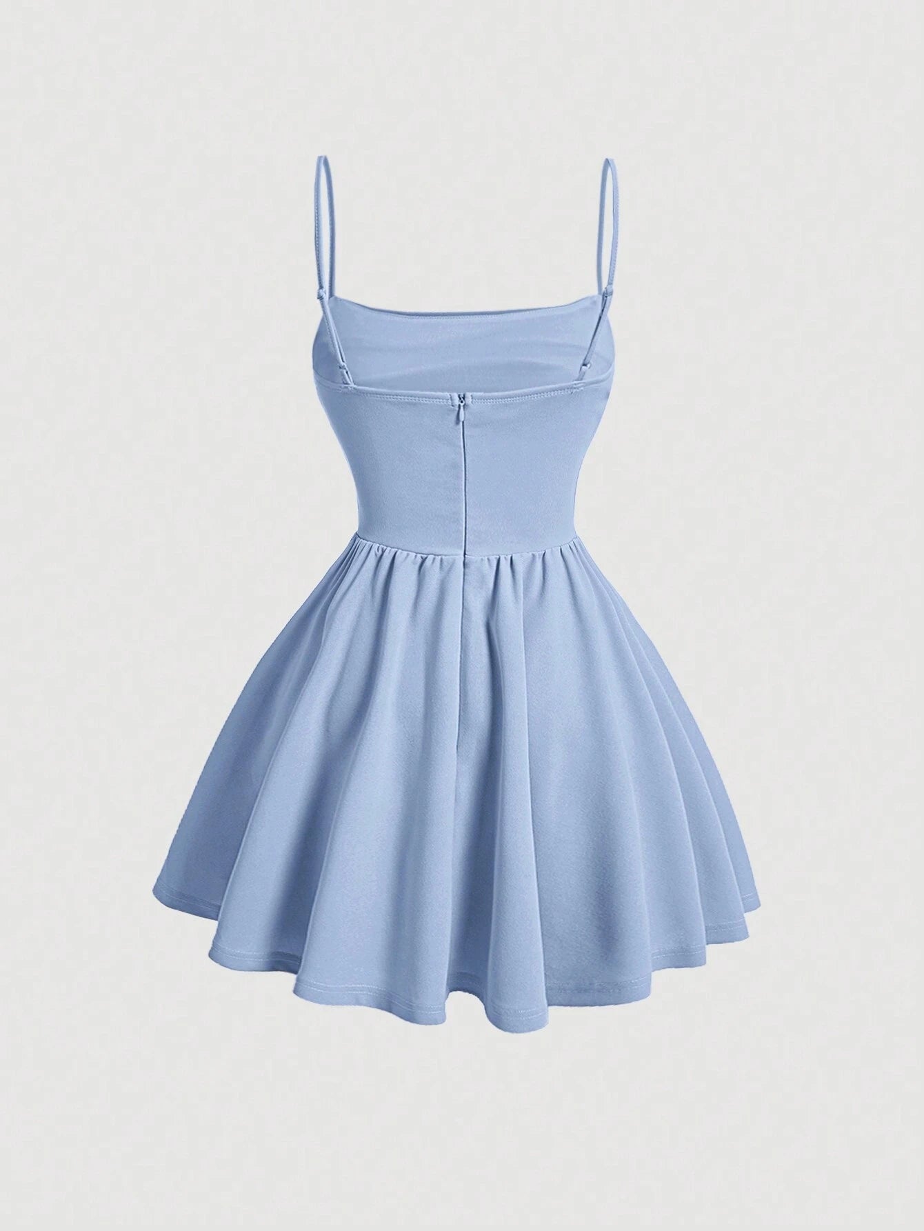 Women's Pleated Waist & Strap & A-Line Dress