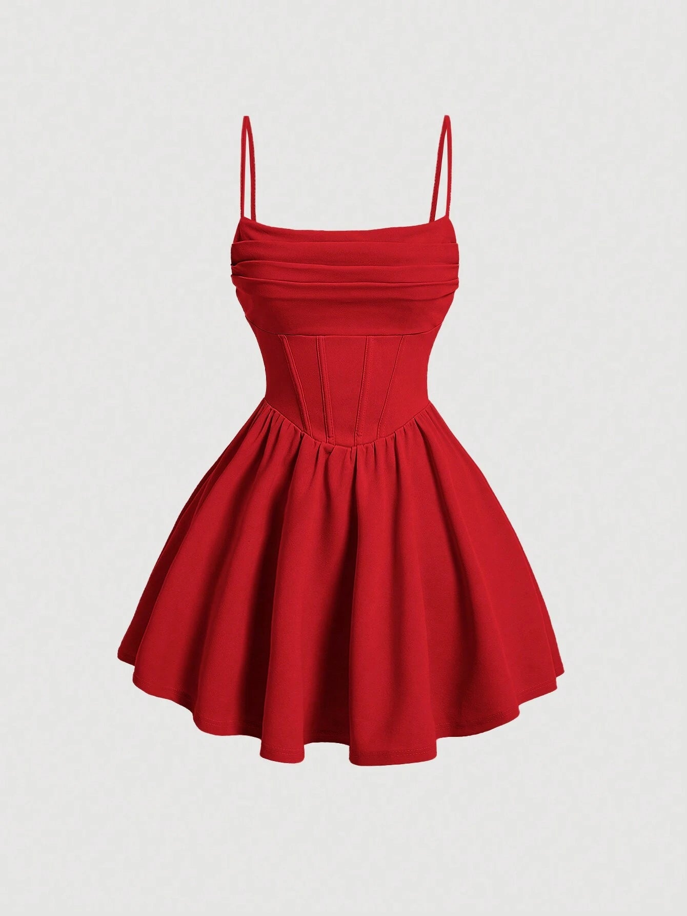 Women's Pleated Waist & Strap & A-Line Dress