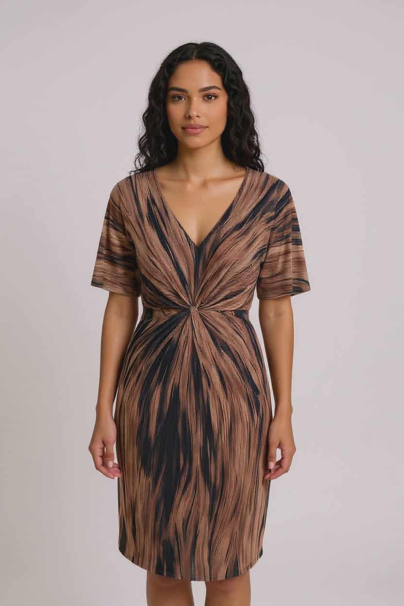 Abstract Printed Women's Twist Dress