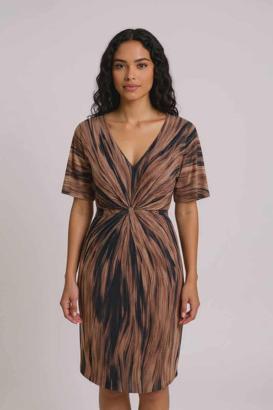 Abstract Printed Women's Twist Dress