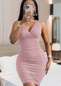 Rhinestone Ruched Bodycon Dress