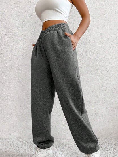 Ezwear Solid Slant Pocket Sweatpants