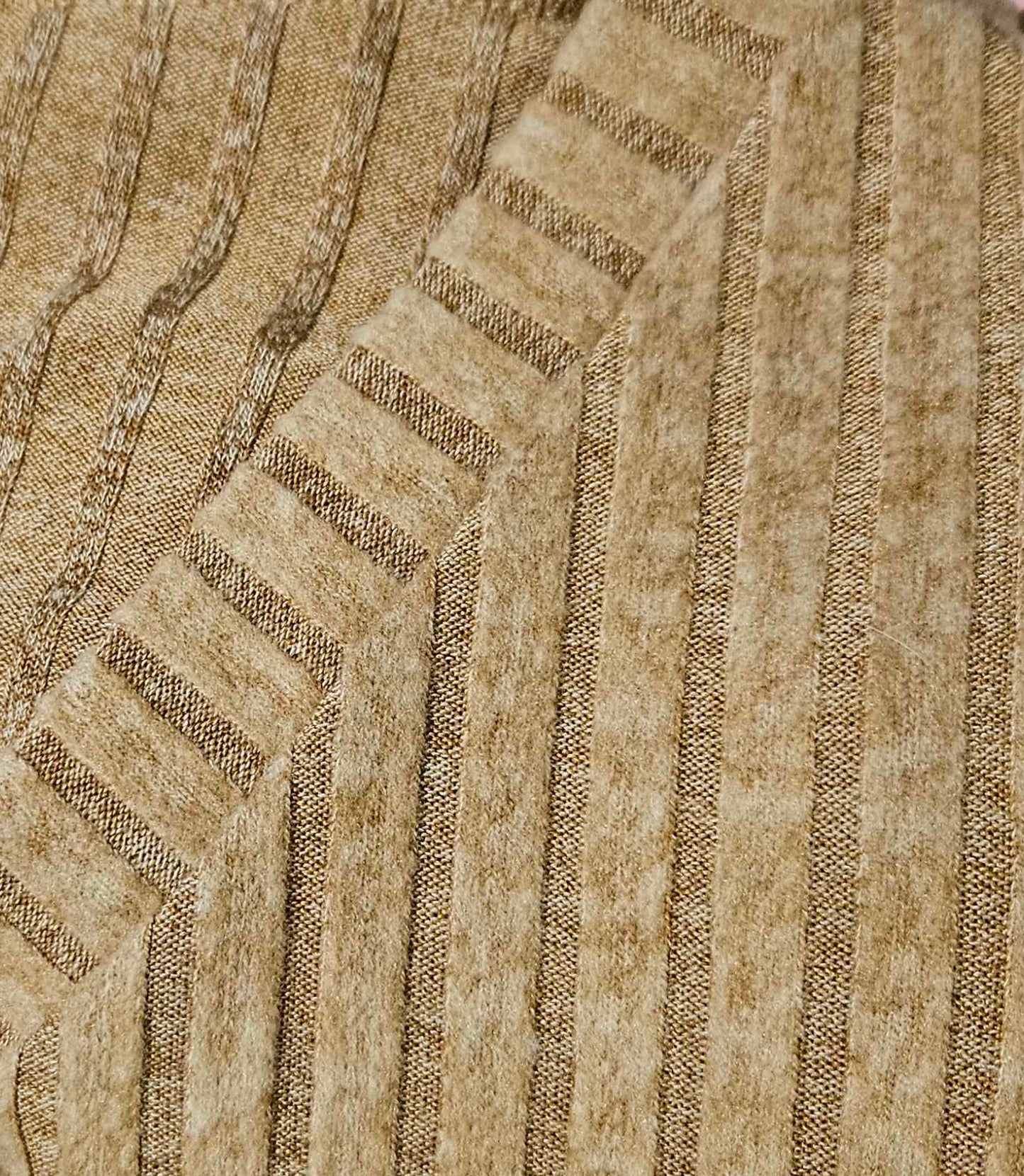 Casual 2 Pieces Loungewear Loose V-Neck Long Sleeve and Knitted Straight Pants