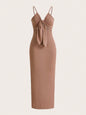 Solid Knot Front Cami Dress