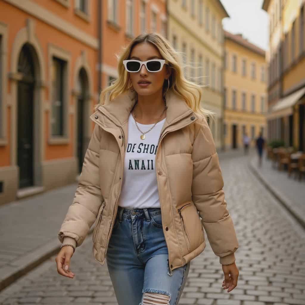 Casual Zipper Outwear Winter Down Jacket