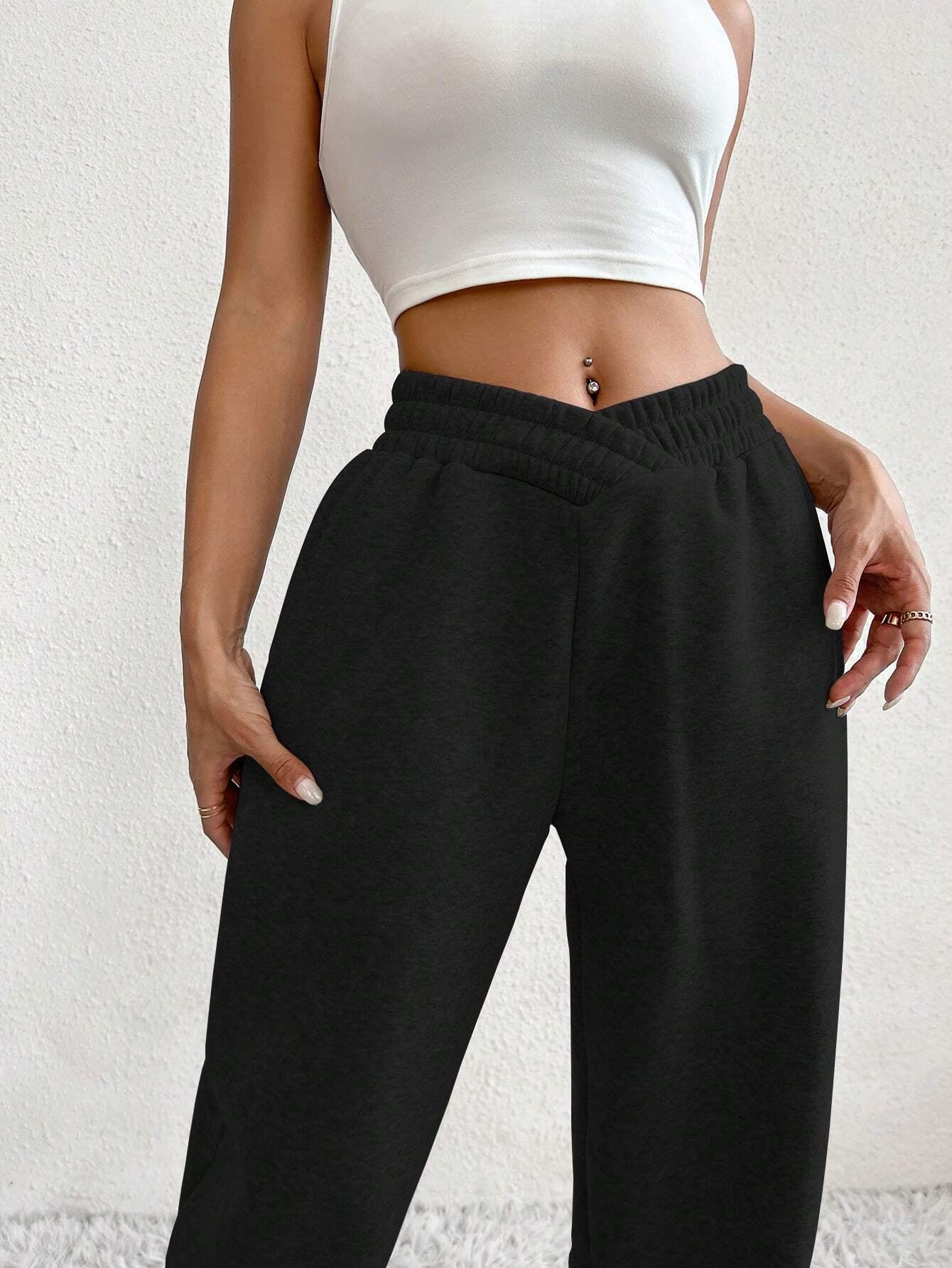 Ezwear Solid Slant Pocket Sweatpants