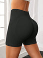 Yoga Basic Wideband Waist Ribbed Knit Sports Shorts Legging Shorts Stretchy Shorts