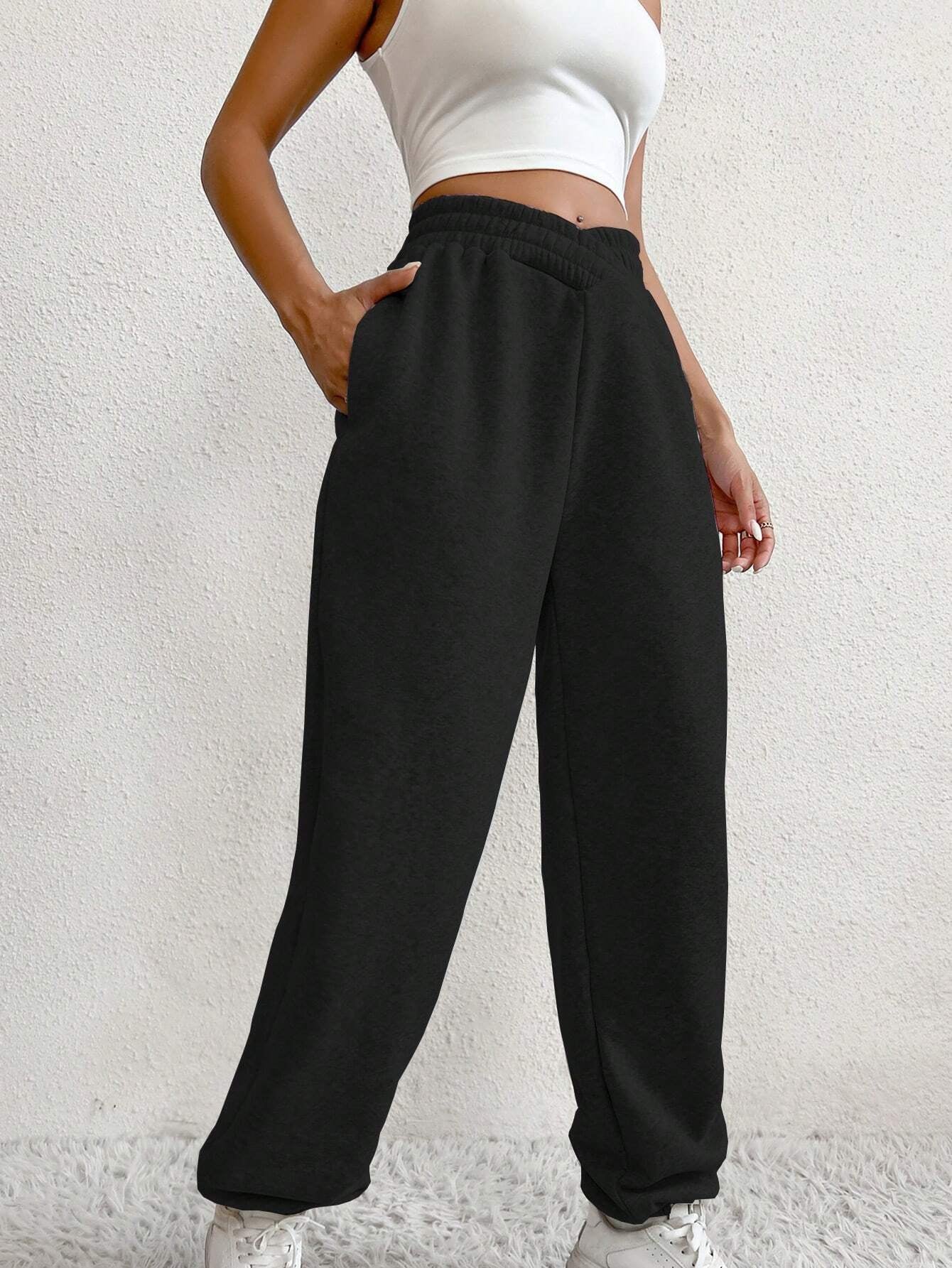 Ezwear Solid Slant Pocket Sweatpants