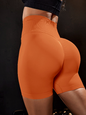 Yoga Basic Seamless Wide Waistband Scrunch Butt Sports Shorts