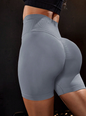 Yoga Basic Seamless Wide Waistband Scrunch Butt Sports Shorts