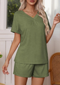 Pajamas Set Women'S Short Sleeve 2 Piece PJ Sets V Neck Comfy Sleepwear Loungewear with Pockets S-XXL