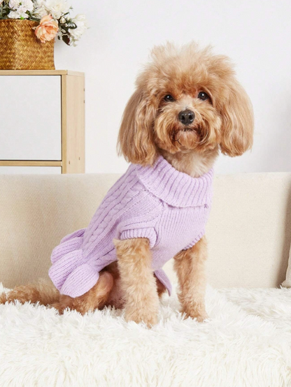 Solid Color Pet Sweater / Dress for Small Puppies like Teddy, Cat, Poodle, Bichon, Schnauzer