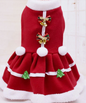 Pet Christmas Lace Bell Dress, Soft Plush Puppy Cat Holiday Costume, Warm Festive Outfit For Dogs & Cats