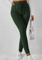 Frenchy Tie Waist Ribbed Knit Bodycon Leggings