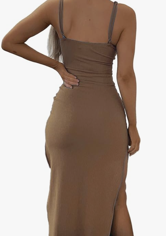 Solid Knot Front Cami Dress