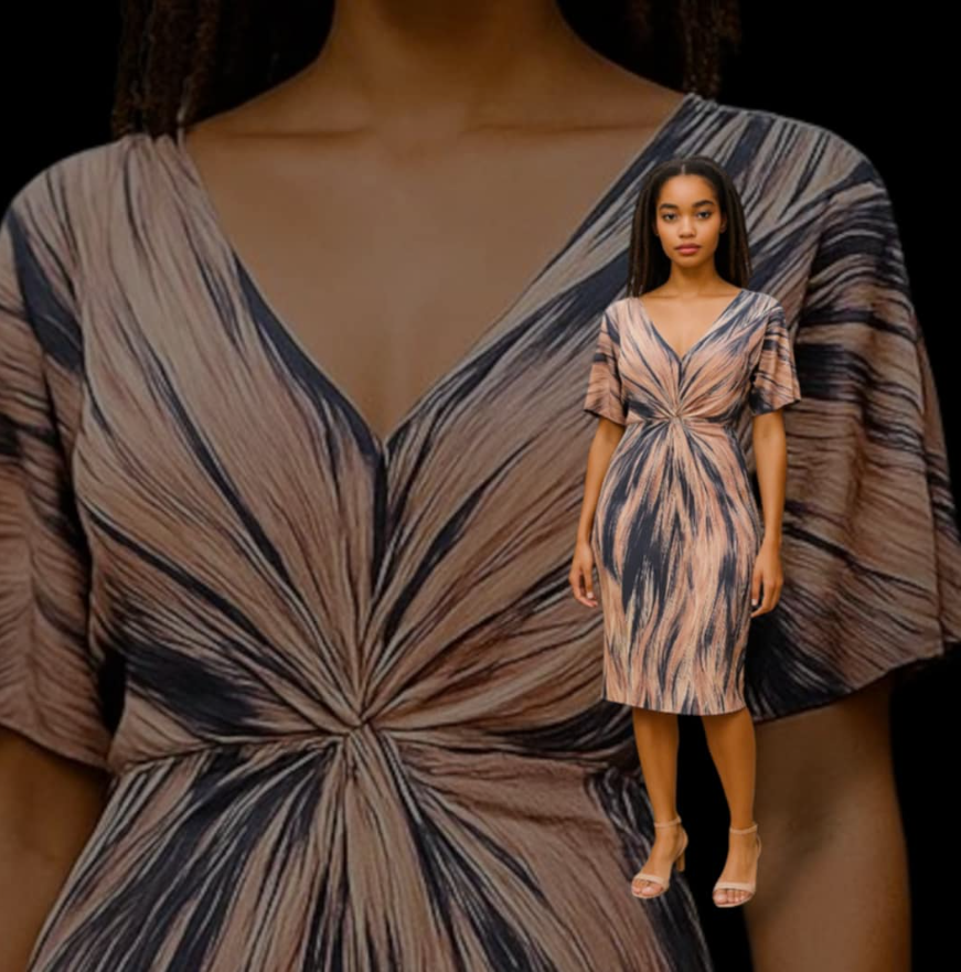 Abstract Printed Women's Twist Dress