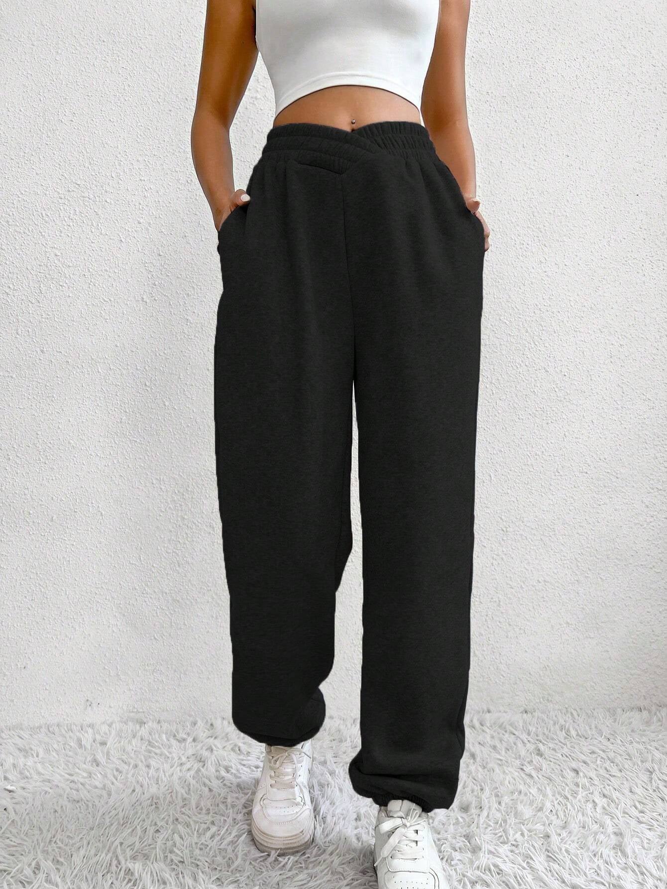 Ezwear Solid Slant Pocket Sweatpants