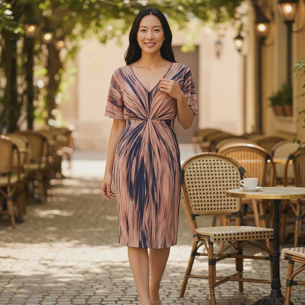 Abstract Printed Women's Twist Dress