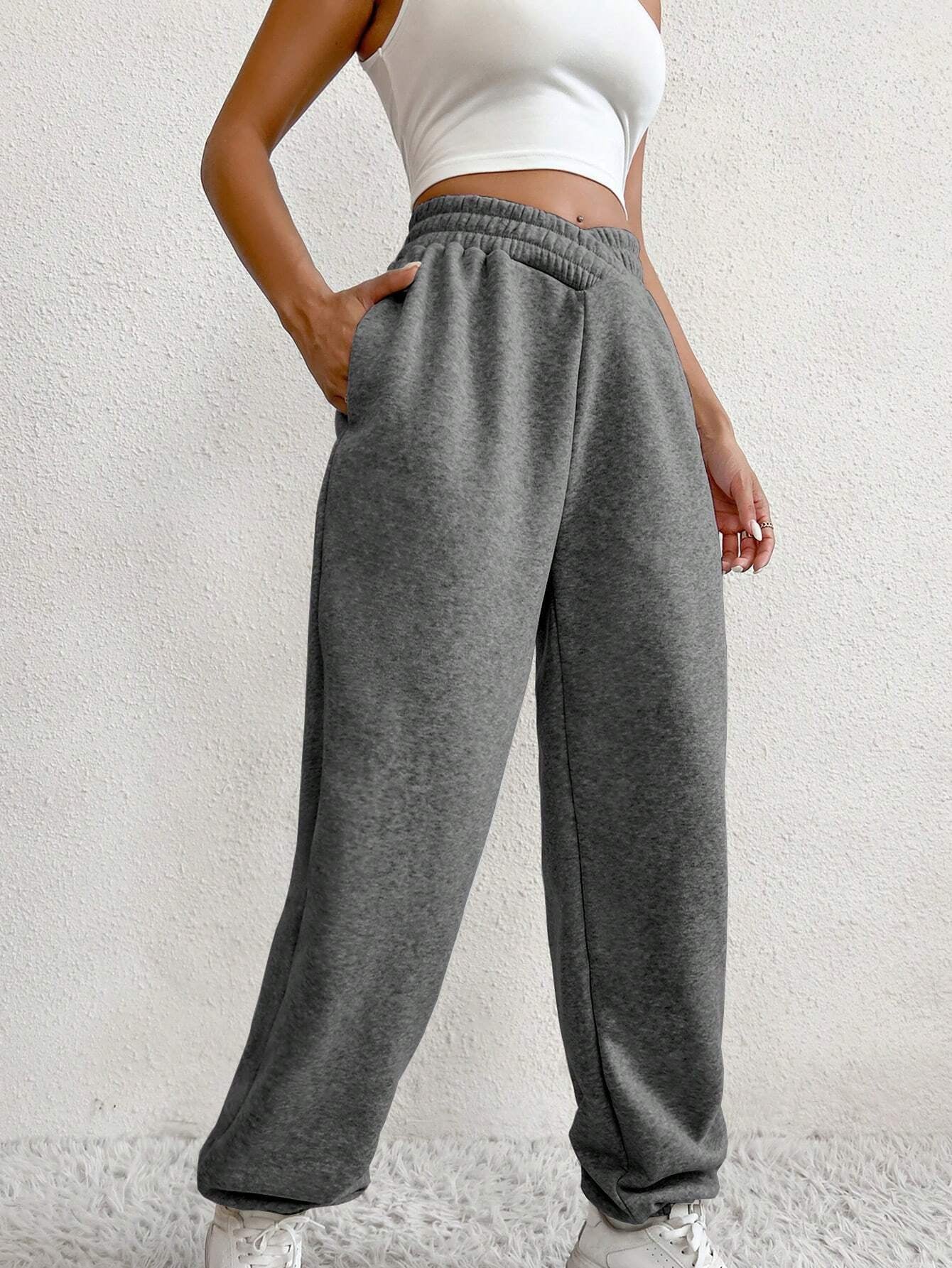 Ezwear Solid Slant Pocket Sweatpants