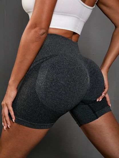 Yoga Basic Wideband Waist Ribbed Knit Sports Shorts Legging Shorts Stretchy Shorts